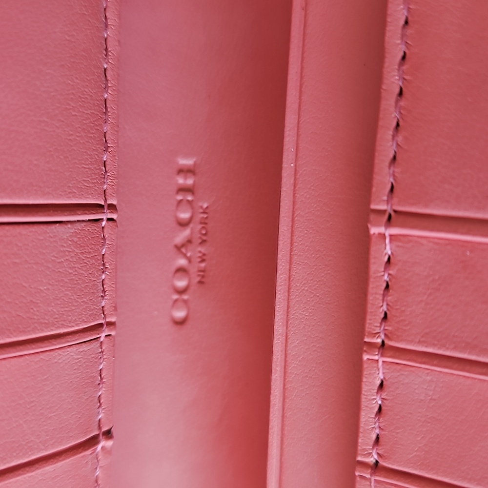 Coach Slim Smooth Pink Leather Wallet - Picture 5 of 14